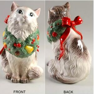 Handpainted Earthenware Holiday Cat by Fitz & Floyd (1992- Discontinued)
